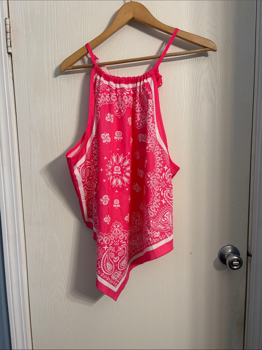 Women's Pink Bandana-Print Halter Camisole